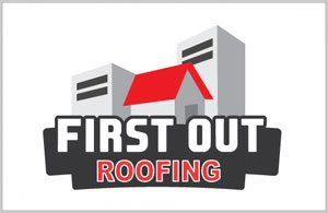 First Out Roofing Corinth Texas Logo Design